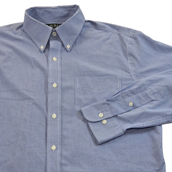 Lauren Ralph Lauren Other - Lauren Ralph Lauren Classic Fit Non Iron Blue Gingham Dress Shirt Mens 15.5‎ M